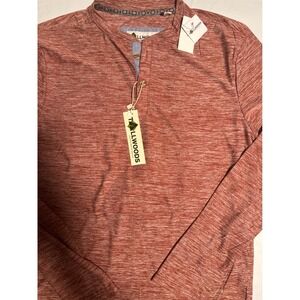 NWT Tallwoods Mens Long Sleeve Henley Premium Lifestyle Apparel Rust S Reg. $55.